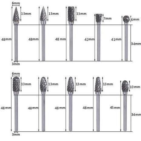 Promo Mata bor cun set 10pcs as 3mm mini gerinda / ukir Kayu PVC Metal besi Diskon