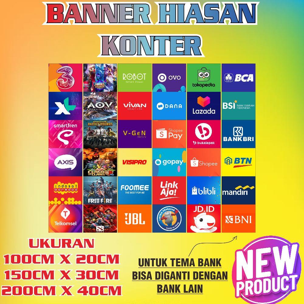Dy Banner - Hiasan Konter Pulsa /Toko Pulsa / Bentuk Berdiri Terbaik