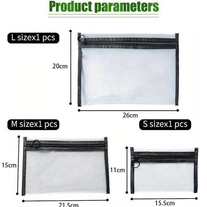 MONOLOZ Tas Kosmetik Transparan Waterproof Tas Travel Washbag Tempat Sabun Mandi Anti Air Travel Toi