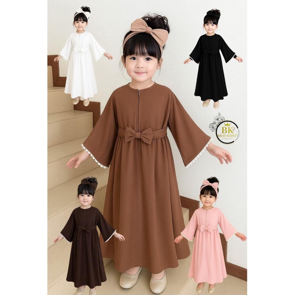 Bergaransi Gamis Abaya Khalisa Anak Perempuan Usia 2-8 Tahun
