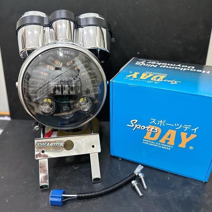 Promo Lampu Depan Daymaker 7inch Ninja SS R Crom Krom set Spidometer Breket Pangkon Diskon