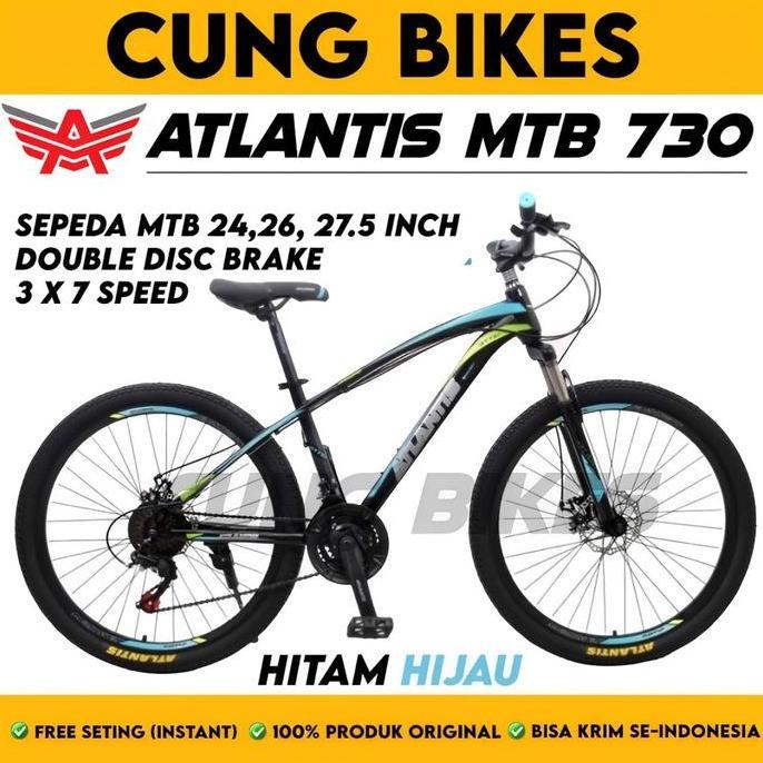 Terlaris Sepeda Gunung Mtb 24 26 Dan 27,5 Inch Atlantis 730 Diskbrake 21 Speed