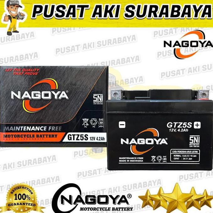 Promo PUSAT AKI SURABAYA SUPER NAGOYA GTZ5S ACCU MF KERING MOTOR MATIC BEAT Diskon
