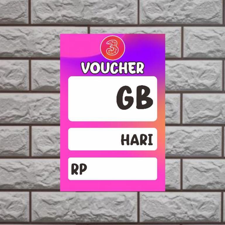 Dy Label Harga Konter/Display Voucher/Display Kuota/Min. Order 25 Pcs Terbaik