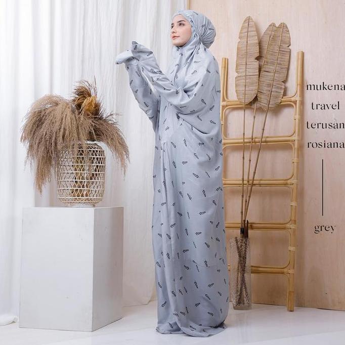 Miliki Mukena Travel Terusan Rayon Bali Dewasa Motif Rosiana Mukena Pocong Mukena Lajuran Traveling 