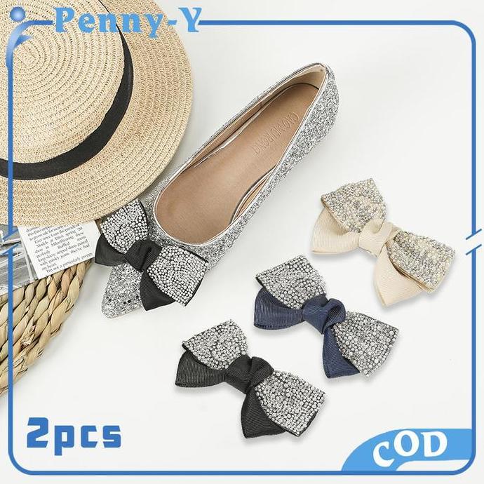 MONOLOZ 2pcs Hiasan Sepatu Flatshoes Aksesoris Sepatu Heels Mode Korea Aksesoris Sepatu Wanita Hiasa
