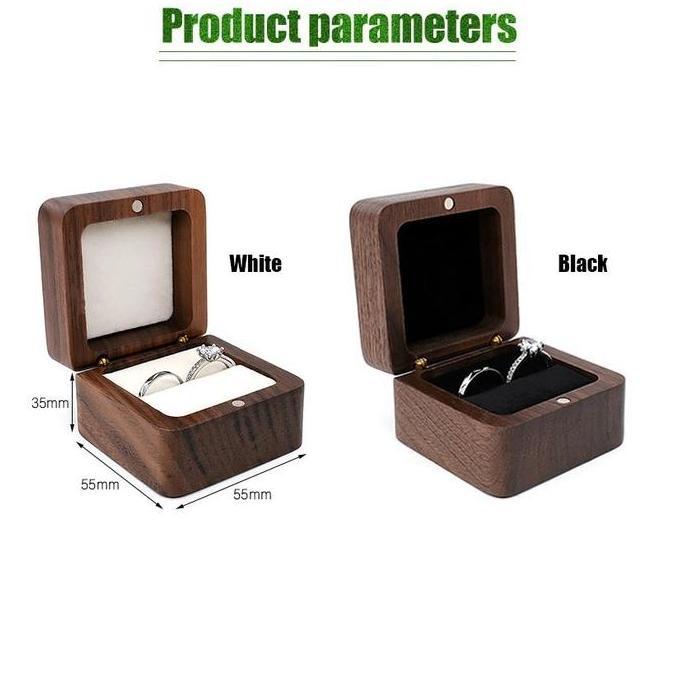 SHIRENLY Kotak Cincin Kayu Kalung Seserahan Pernikahan Ring Box Jewelry Hantaran Seserahan Lamaran T