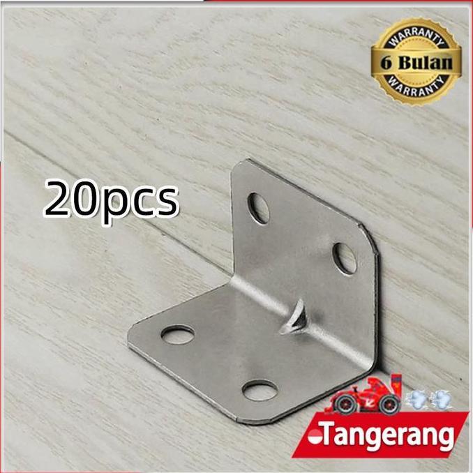 REVALCOM 20pcs Plat Siku L Besi Bracket Lubang / Bracket Siku / Ambalan Tulang Penyangga Rak Iron Co