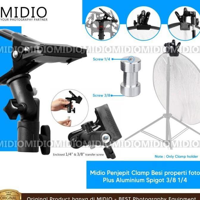 Midio Penjepit Clamp Besi properti foto Plus Aluminium Spigot 3/8 1/4