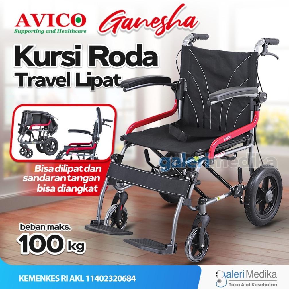 Kursi Roda Travel Lipat Avico Ganesha Wheelchair - Ringan Mudah Dilipat