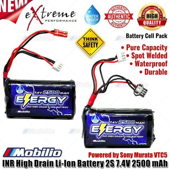 Wxyg- Baterai Inr Li Ion 7.4 Volt 2500 Mah High Drain Rc Mini Battery