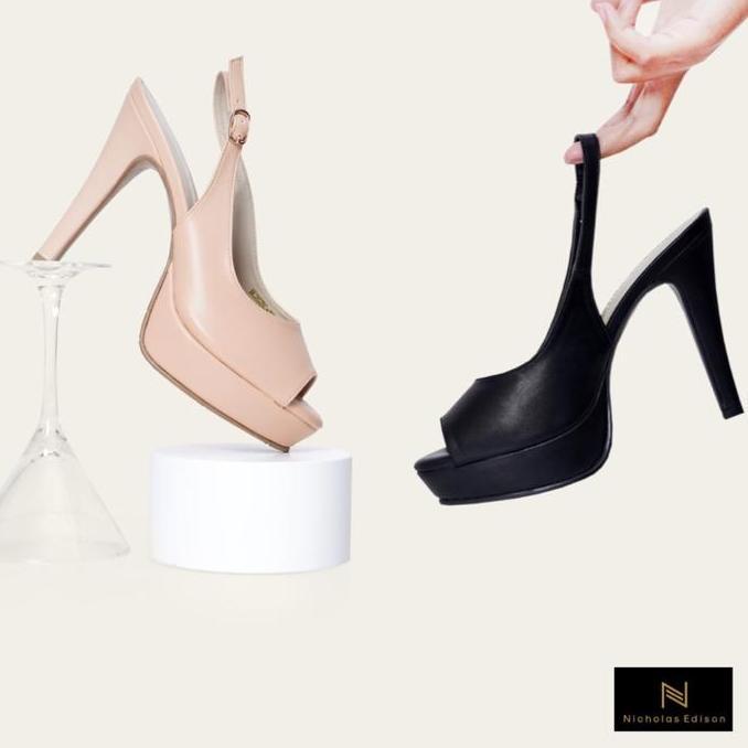 Nicholas Edison Heels Fenella Sepatu Hak Tinggi Wanita Platform Slingback Peeptoe GN