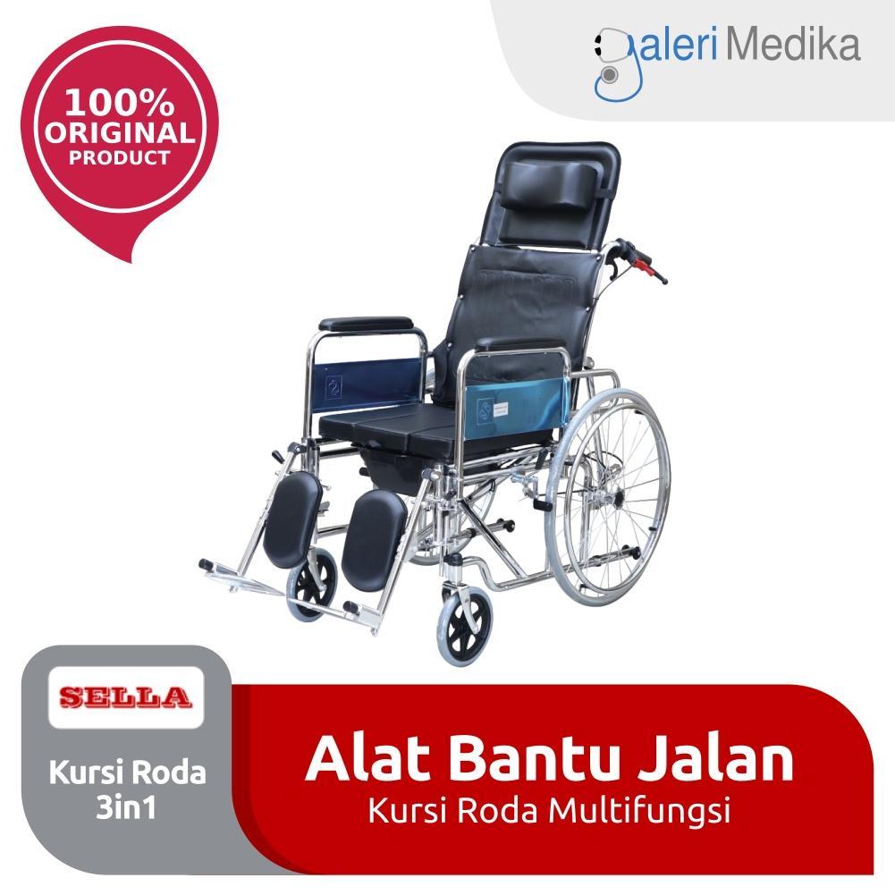 Kursi Roda Sellaco 3in1 Reclining (Rebahan) + BAB - Kursi Roda 3 in 1 (BAB, Kursi Roda, Rebahan)