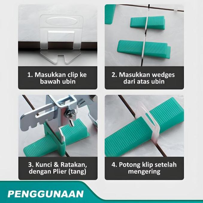 Waare- Asteel Clip Klip Alat Perata Pasang Keramik Kramik Granit Lantai