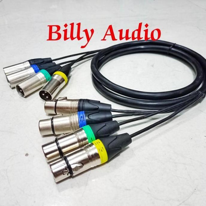 Promo Kabel Snake 4 Channel Kabel Makita Canon XLR Male to Female Panjang Kabel 50CM - 3 Meter Siap 