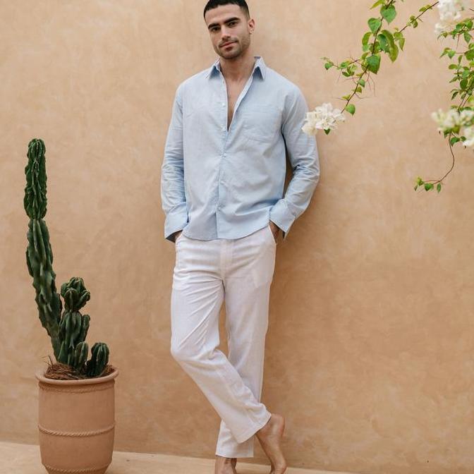 Ready Remedy | Uluwatu Celana Panjang Linen Pria Putih | Linen Long Pants Men White | Original 100%