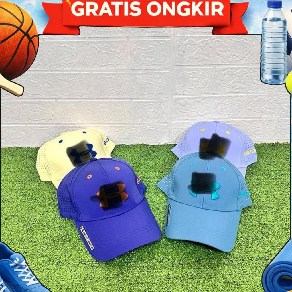 Topi Golf Ua Sport Cap Premium Pria Wanita - Ua Baseball Hat Bahan Woven Fabric Premium Logo 3D Bord