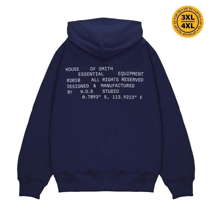 Archive Oversized Hoodie Navy - Sweater Hoodie Oversized Pria