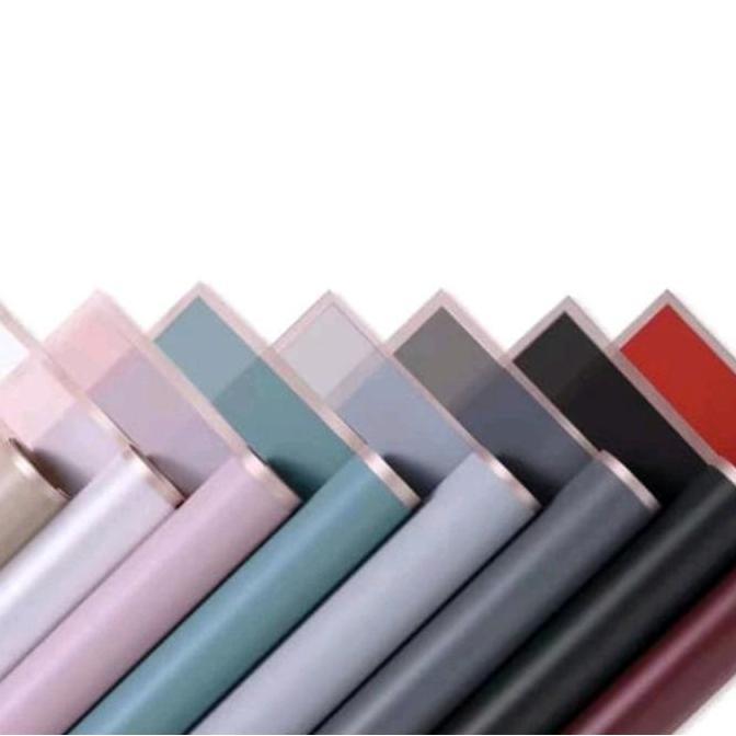 Lansungkirim- ( 10 Lembar ) Cellophane List Gold / Kertas Buket Cellophane / Kertas Tissue Cellophan