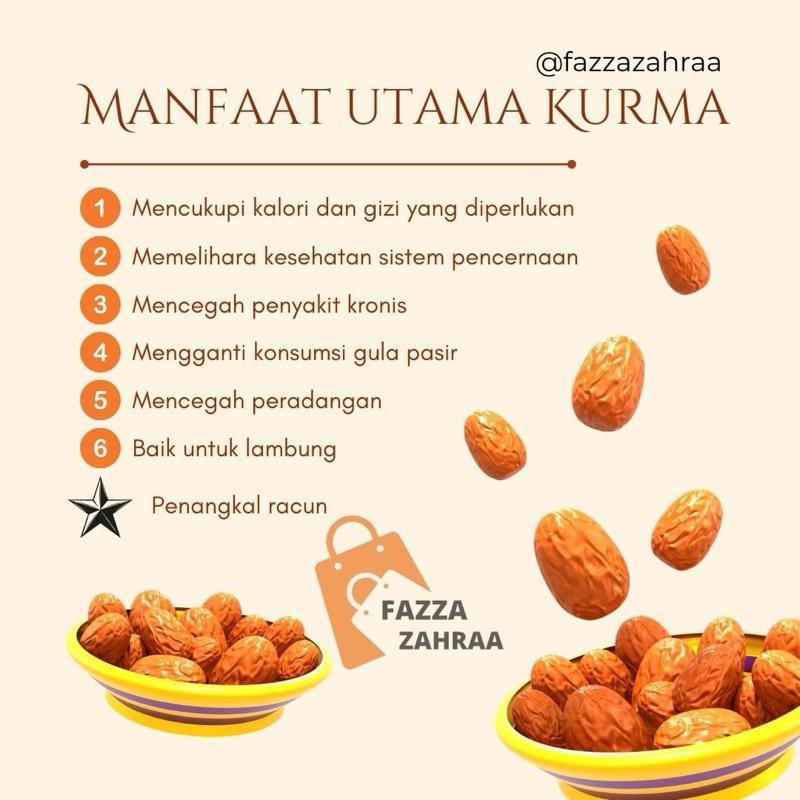 Kurma Tunisia Palm Fruit 500Gr Tangkai Premium Dates Arab