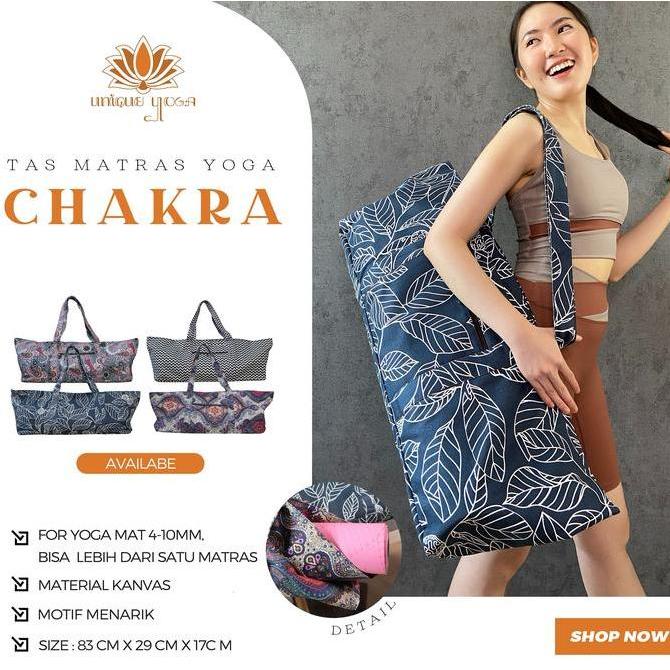 Tas matras yoga Chakra / Tas yoga mat olahraga motif terbaru bahan kanvas