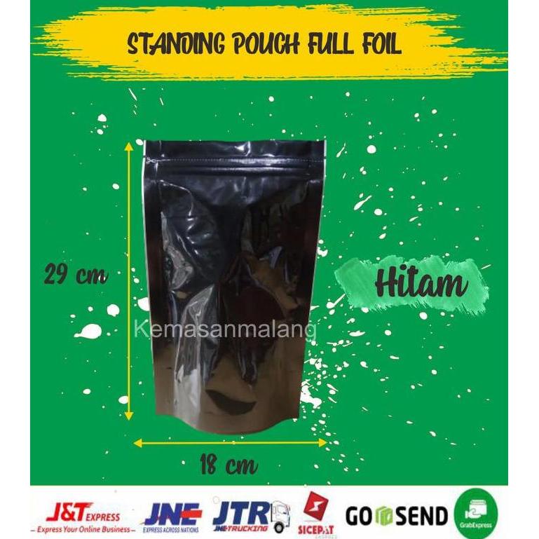 STANDING POUCH FULL FOIL HITAM 18 x 29