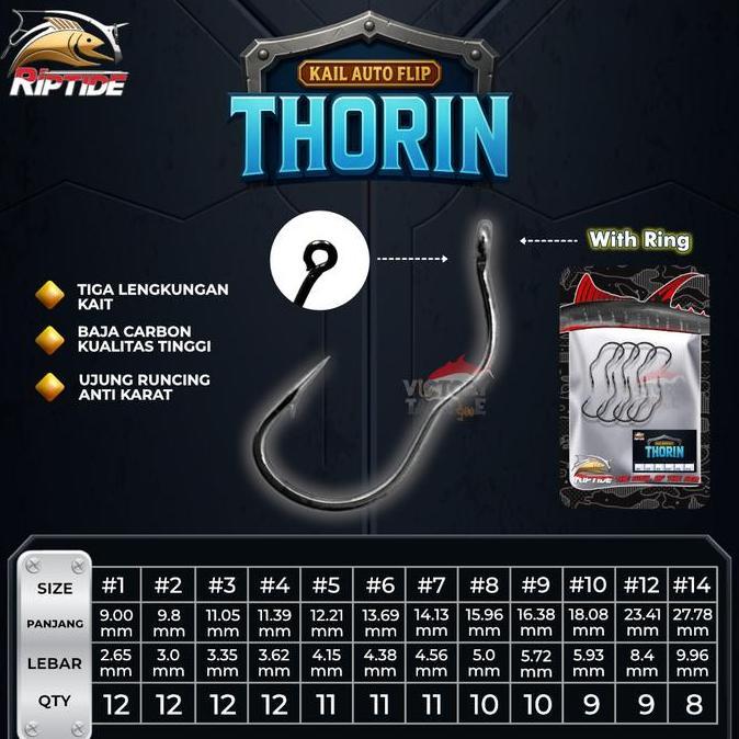 Kail Pancing Otomatis Autoflip Hook Riptide Thorin Ringed Hook | Firelock X-Borg Autoflip Flatted Ho