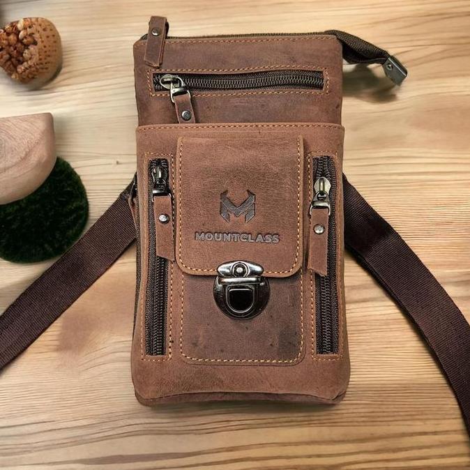 OXCA_KANAI - MOUNTCLASS LEATHER TAS PINGGANG HP SELEMPANG PRIA 1 KULIT SAPI ASLI VIO SLING BAG MULTI