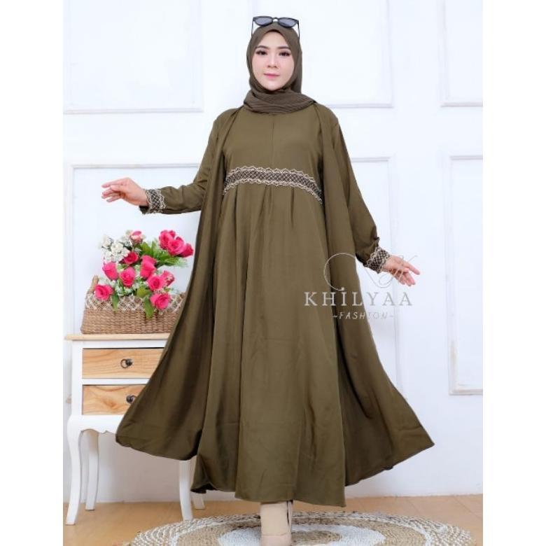 Sale Delisa Gamis Abaya Maxy Model Terbaru / Dress Muslimah Bahan Crinkle Premium