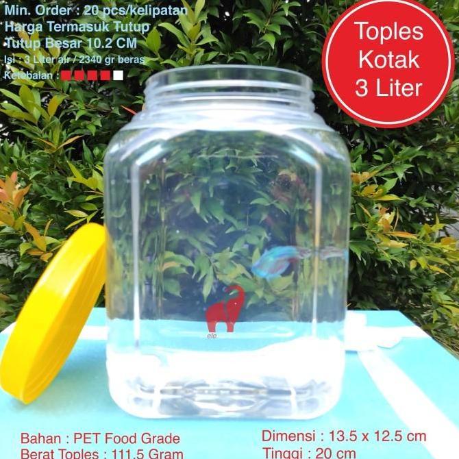 Toples Plastik Kotak Ikan Cupang 3 Liter Tebal