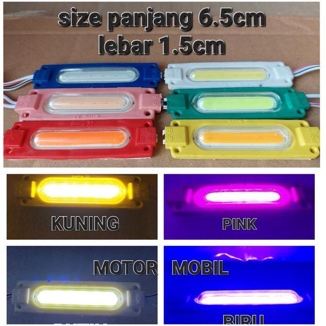 lampu led modul cob 6818 12v warna biru blue 2.4w 12 volt 6 led mata original