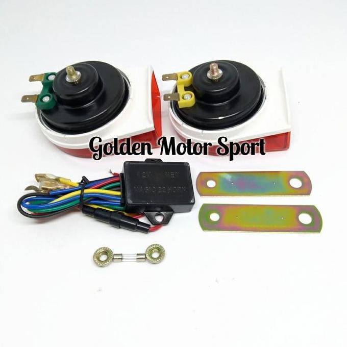 DF355 - Klakson Gema Echo 8 Suara Plus Relay - klakson telolet Klakson Keong