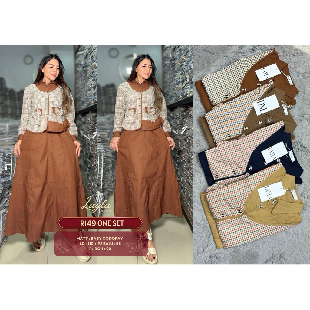 Setrok Motif Layla Terbaru / Setrok Layla Terbaru / Setelan Rok Layla Baru