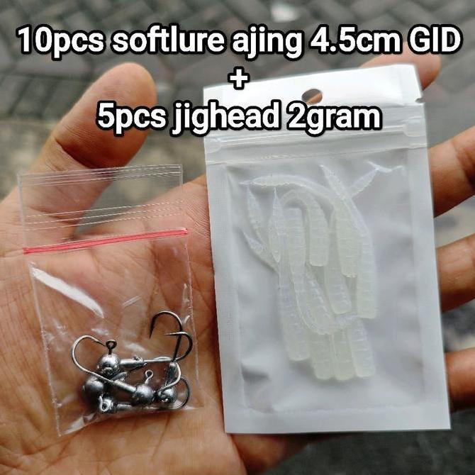 paket umpan SOFTLURE AJING + jig head