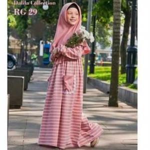 Gamis Anak Motif Garis | Gamis Kaos Anak Raggakids Stripe |Baju Muslim Dress
