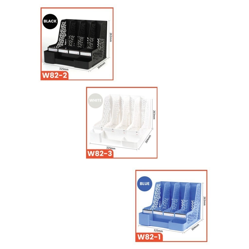 Rak Penyimpanan Plastik / Rak Buku Sekat / Desktop Organizer File / Stationery Kit