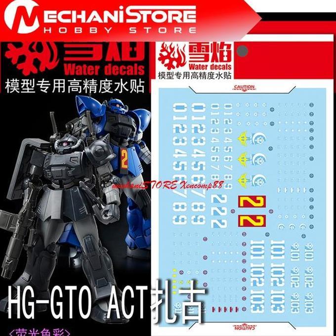 SNOW FLAME Decal HG-09 HG GTO ACT Zaku / Kycilia's Forces - Water Decal Flaming Snow Studio