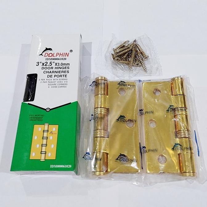 ENGSEL JENDELA / ENGSEL PINTU KUNINGAN  3" DOLPHIN terlaris