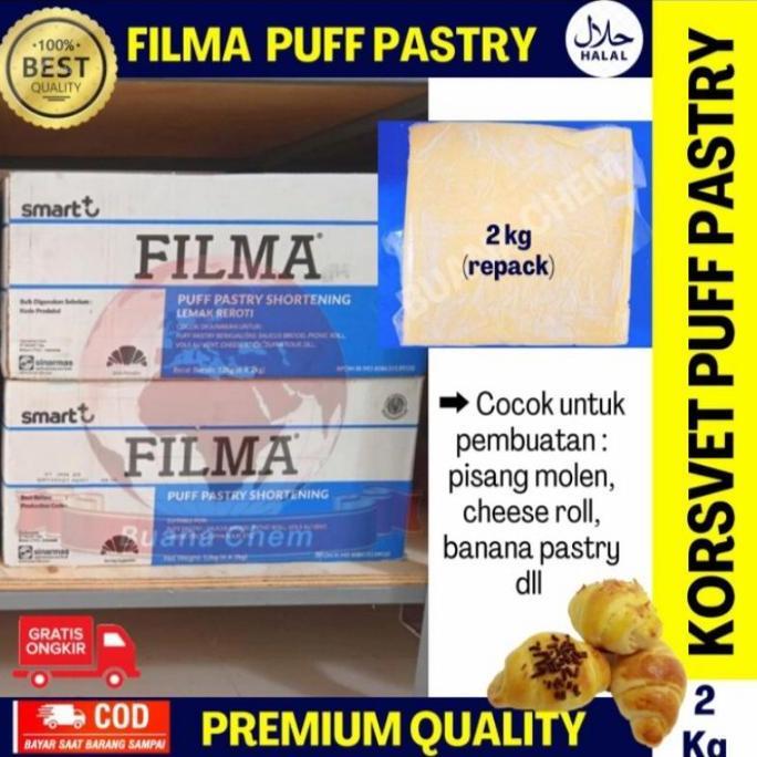 Korsvet Filma Puff Pastry 2 KG repack / Filma Pastry Shortening / Mentega Margarine