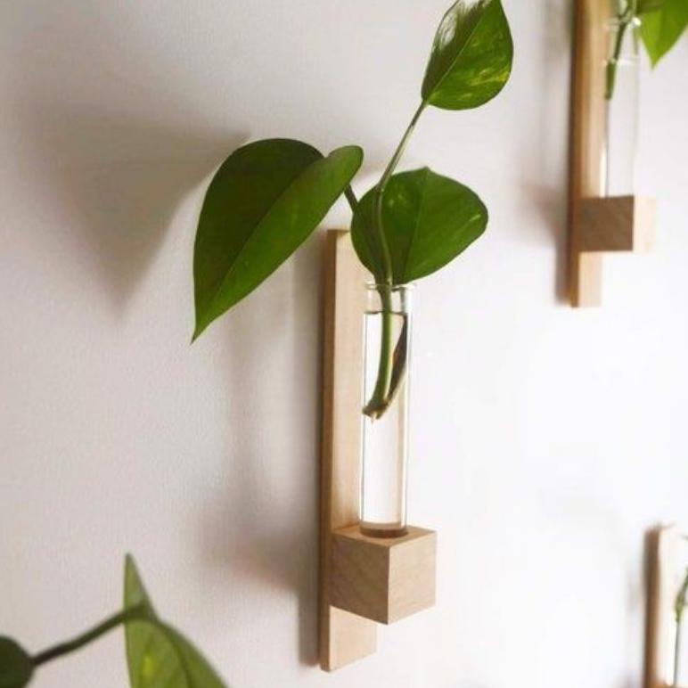 HIASAN DEKORASI DINDING POT KACA TABUNG