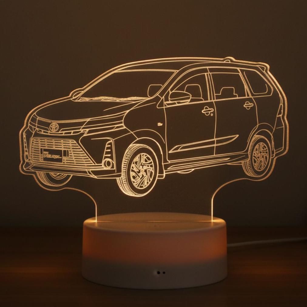 Lampu Tidur Akrilik Toyota Veloz - Bisa Custom Mobil, motor Dan lain-lain - Lampu Hias Meja 3D LED W