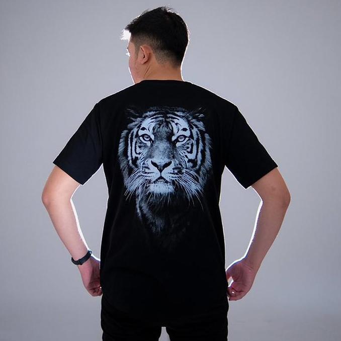 Macan Putih Belakang | T Shirt Glow In The Dark|kaos harimau Best Seller