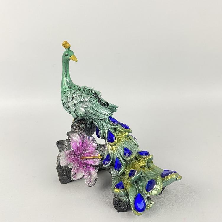 Pajangan Burung Merak Bahan Resin Hiasan Patung Merak