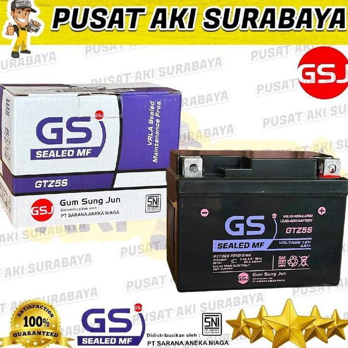 Promo ACCU MOTOR GS J GTZ5S AKI KERING MOTOR HONDA BEAT ESP FI BEAT KARBU VARIO OLD VARIO TECHNO 110