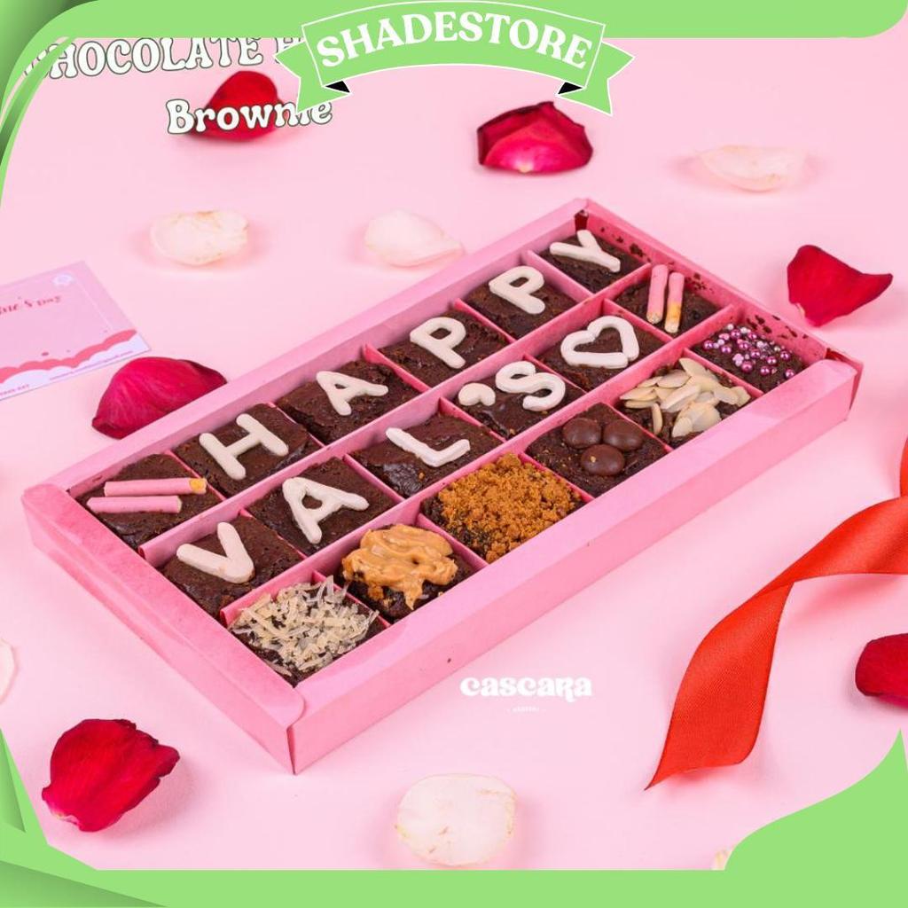 Cascara Cookies - Valentine Hampers Fudgy Brownies Custom Kue Cokelat Ultah Tulisan Huruf Sekat 18Pc