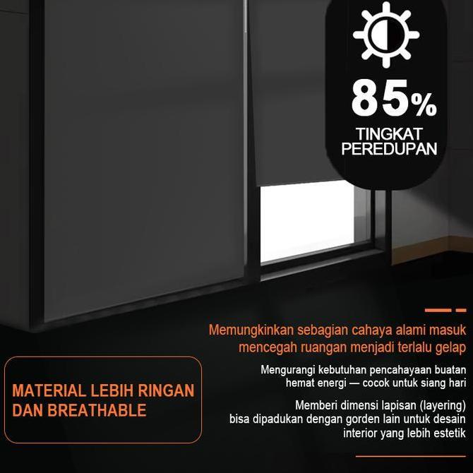 Miliki Ready Stock Roller Blind Gorden Jendela Semi Blackout 85% Dengan Rel Kepala -Tirai Jendela Gu