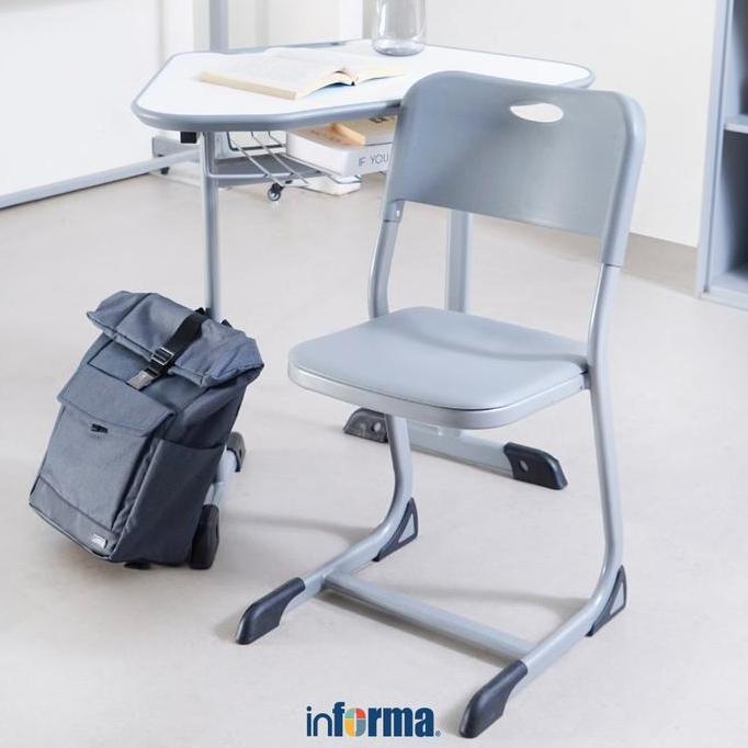 Informa Jacob Kursi Sekolah - Abu-Abu Bangku Belajar Tempat Duduk Kursi Tunggu Besi Minimalis