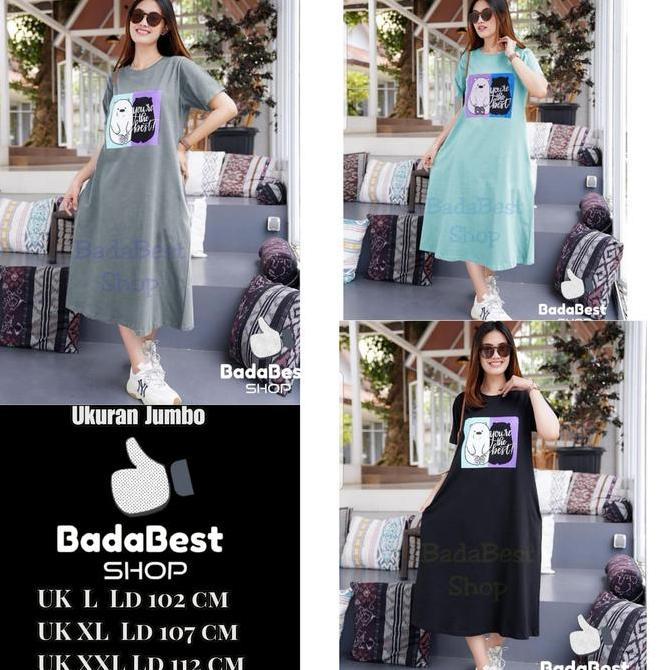LA6 }} Dress Wanita Lengan Pendek / Dress Wanita You Are The Best / Dress Wanita Rumahan / Dress 3 U