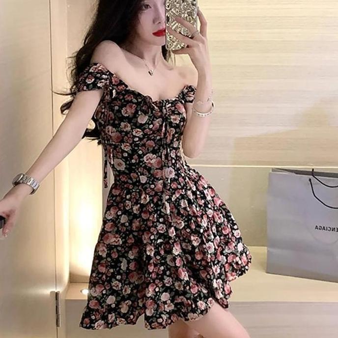 BL162 >> Newlan QZ107 Multicolour A Line Mini Dress - Dress Casual /Kasual Dress Daisy Dress Bunga /