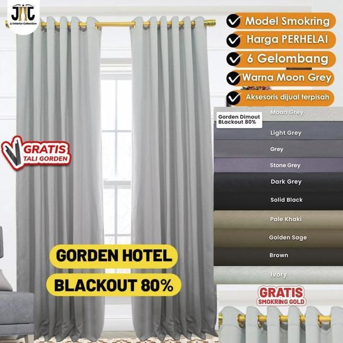Terjangkau Gorden Hotel Blackout Premium Tebal Hordeng Minimalis Korden Gordeng Jendela Pendek - Dim